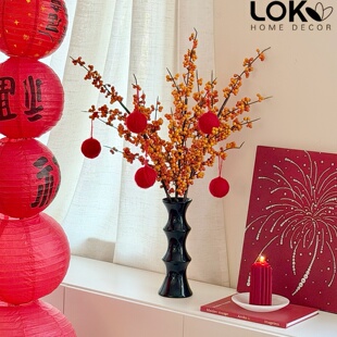 年宵花仿真花假花红果冬青新年过年家居装饰摆件客厅桌面春节红色