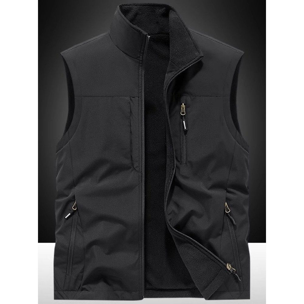 罗蒙立领马甲男秋冬季2025新款加绒薄棉高端休闲男士坎肩背心外套,男装,常规马甲,淘宝优惠券,粉丝福利购,淘宝优惠卷