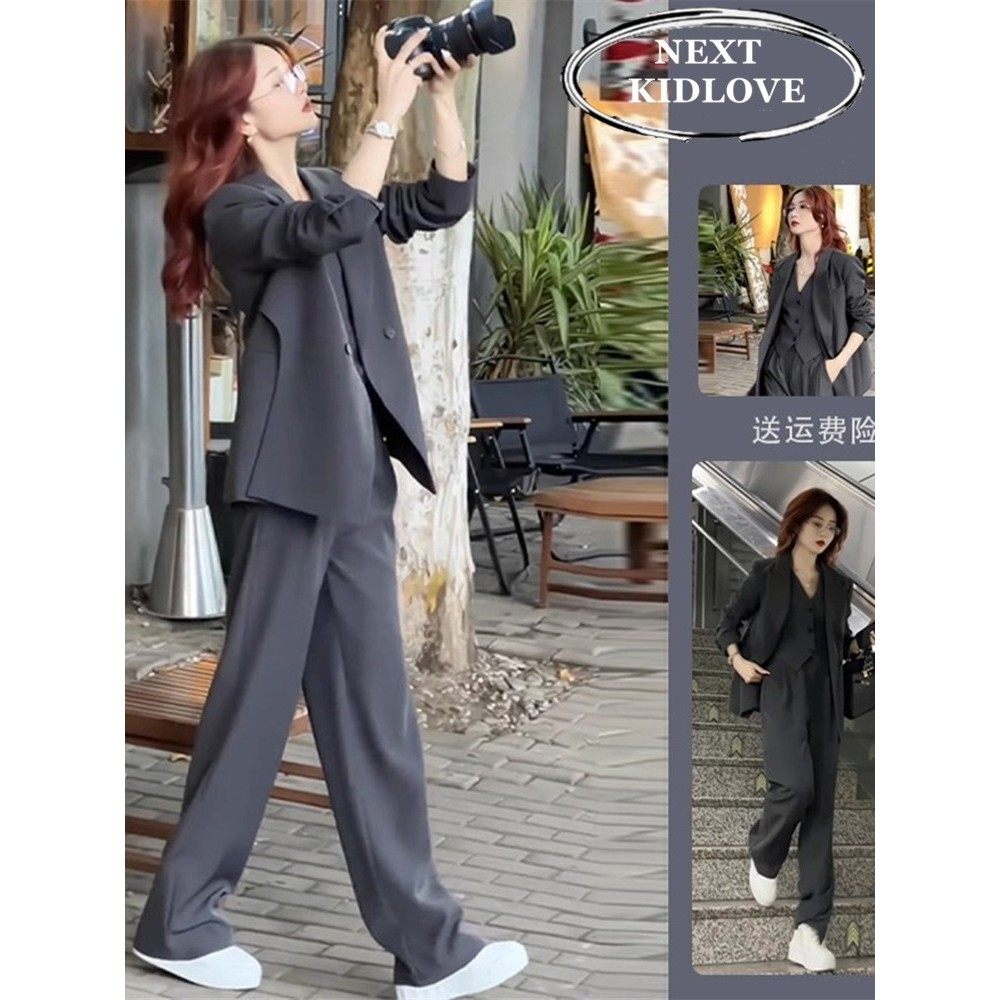 采购日本高级职业套装，春秋女套装，时尚优雅的套装和背心三件套