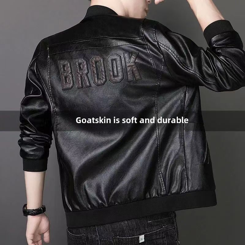 品牌男士绵羊皮皮衣2024新款秋冬季加绒潮流大码棒球领飞行皮夹克,男装,皮衣,淘宝优惠券,粉丝福利购,淘宝优惠卷