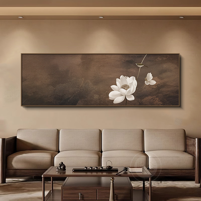 中古风客厅装饰画侘寂禅意茶室挂画茶文化宋式美学沙发背景墙壁画