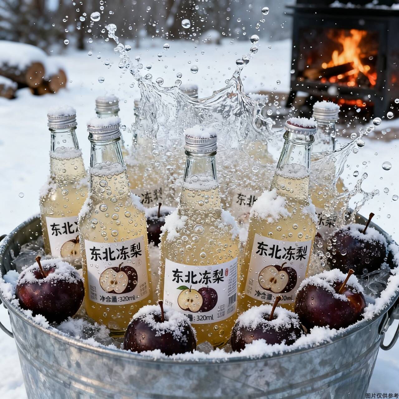 正宗东北冻梨果汁汽水320ml/罐0脂0卡碳酸饮料气泡水网红清爽饮品