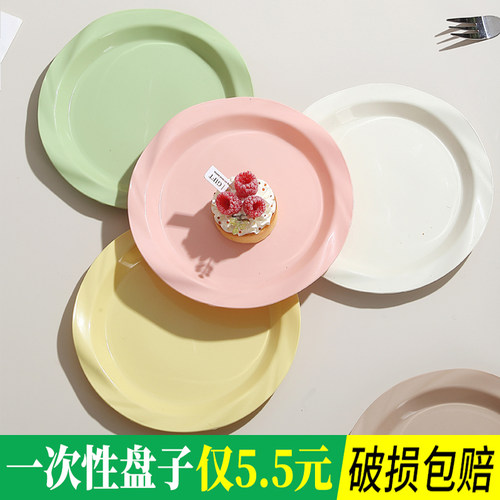 稻壳一次性盘子环保加厚可降解家用餐盘食品级耐高温蛋糕野餐餐具