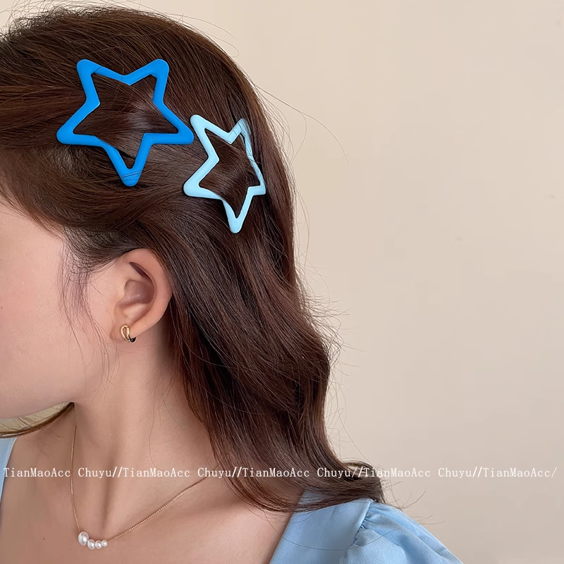 多巴胺彩色星星少女侧边刘海夹