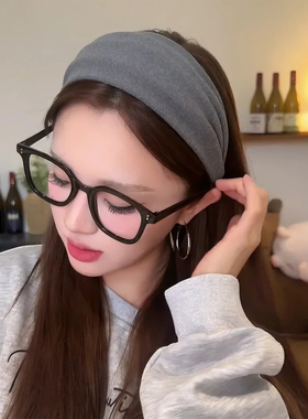 软面灰色宽边发箍女秋冬2025新款压发洗脸头箍气质百搭发夹发饰