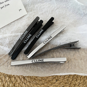 银色金属发夹2024新款 高端边夹侧边刘海夹前额碎发夹鸭嘴夹一字夹