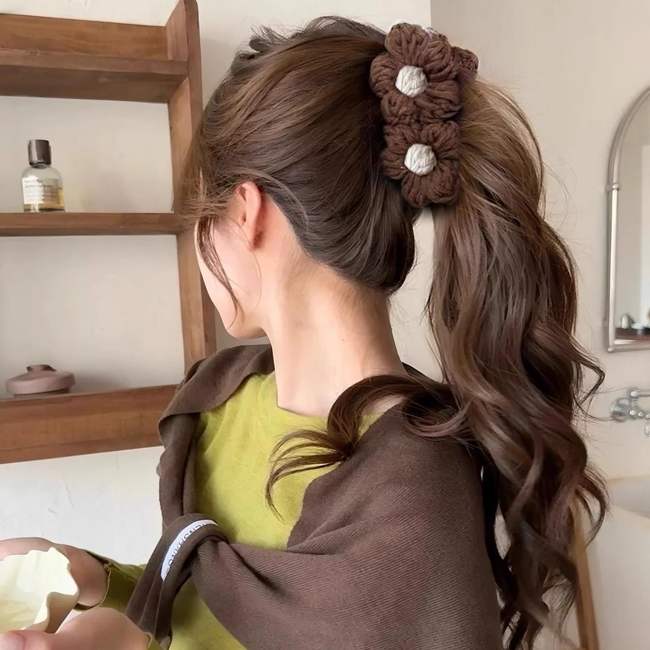 吸睛限定～复古毛线花朵香蕉夹