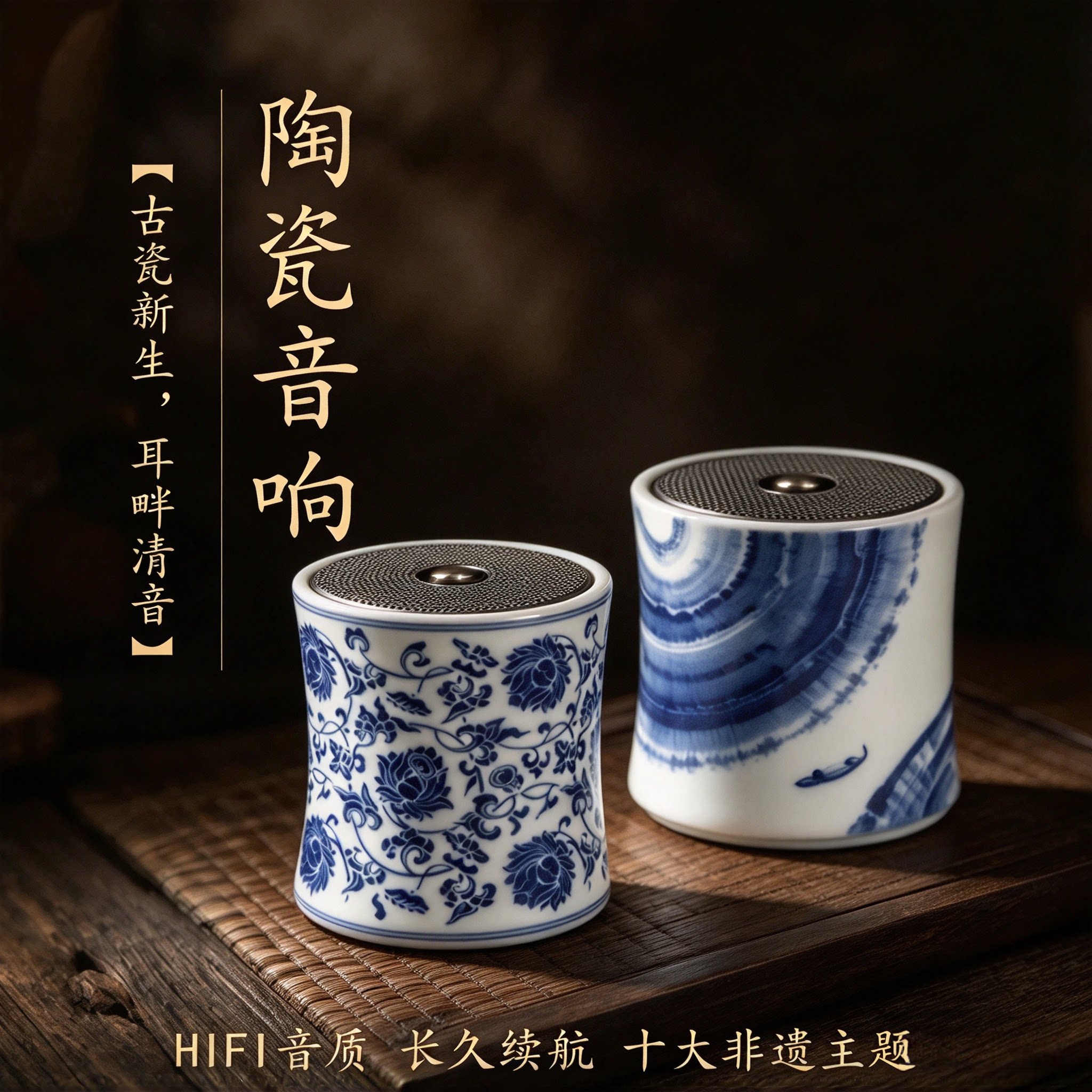 陶瓷蓝牙音响非遗文创礼品送老外高音质颜值摆件接商务伴手礼定制