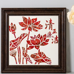 廉洁手工非遗宋锦珍珠画diy手工材料包装饰画清正清廉文化作品