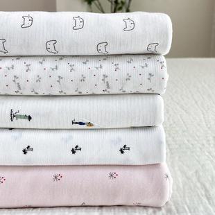 柔软衣服秋衣 婴儿宝宝布料100全棉纯棉针织布有弹力吸水尿布服装