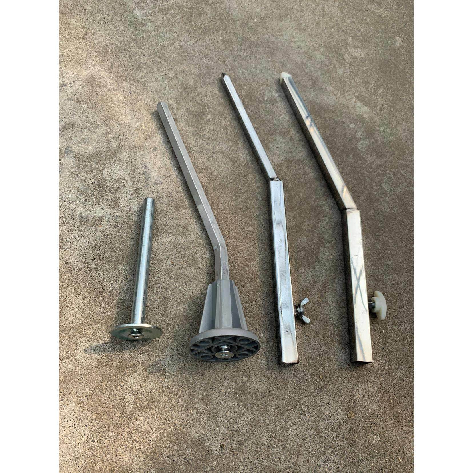 服装道具模特配套支架鞋架/穿鞋杆 钢化玻璃/拉丝/不锈钢镜面底座 - 实物图