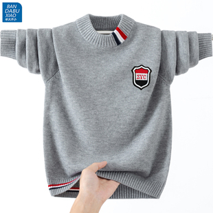 男孩子半高领毛衣厚款 中大童大码青少年针织衫韩版中学生打底衫