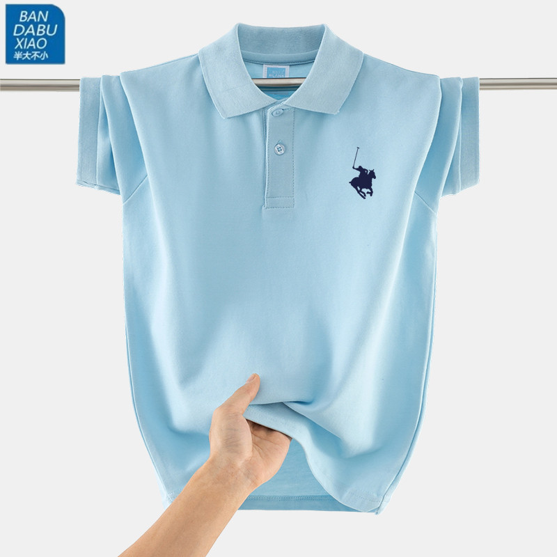 男孩子纯棉POLO衫 亲子装翻领T恤青少年透气短袖中大童中学生夏装