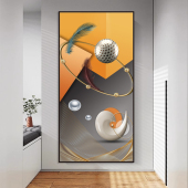 几何空间延伸玄关走廊入户客厅直播背景墙高级晶瓷画抽象装 饰画