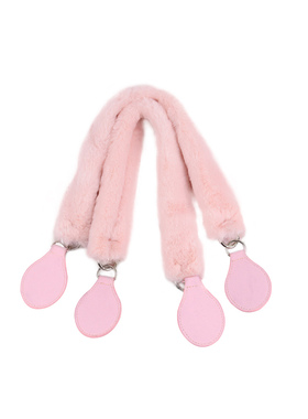 新时尚冬仿短兔毛绒obag包长手柄带弹簧环水滴女包配件单肩提手