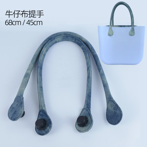 时尚obag牛仔布长短圆提手肩带