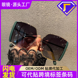 偏光墨镜女大脸显瘦新款 韩版 大框方形潮遮阳开车驾驶街拍太阳镜