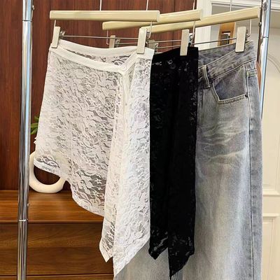 2025不规则新款百搭蕾丝气质纱裙屁帘下摆燕尾不规则设计半身裙