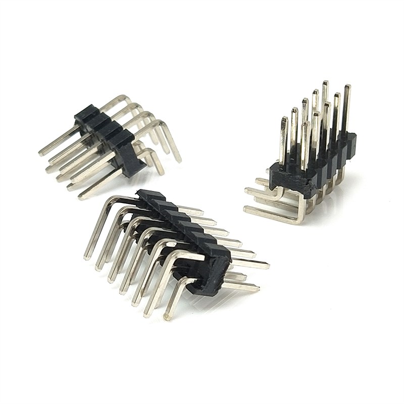 2.54MM间距 双排针 1*2/3/4/5/6/7/8/10/20/40P 90度双排弯针插针