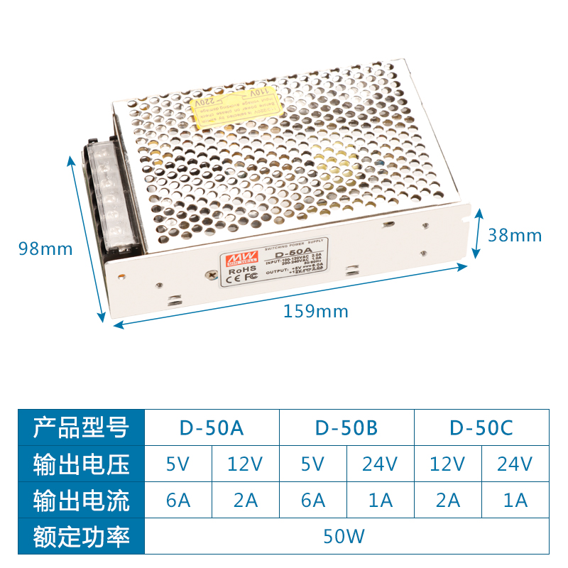 NED-50B开关电源5V12V5V24V两路60A 75B组AGD BGD CGD D-30 A B C