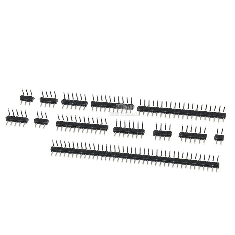 2.0MM间距 单排针 弯排针 90度弯针1*2/3/4/5/6/8/10/40P插针铜针