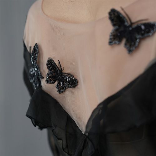 翩绵无艺之艺一朵大左古典舞服常服重工钉珠蝴蝶刺绣纱衣阔腿裤