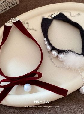 饰品蝴蝶结链小众批发珍珠项链