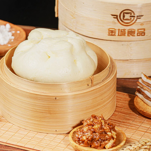 金城叉烧包营养早餐滑肉包速食奶黄包广式早茶豆沙包子寿桃包子