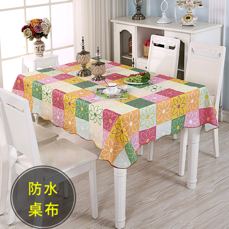 家用EVA餐桌桌布防烫防水防油防滑免洗布圆形北欧餐台布长方形桌