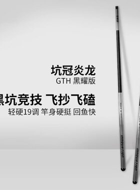金泉炎龙GTH黑耀版19调轻量黑坑鱼竿手杆超轻超硬台钓鲤鱼鲫鱼竿