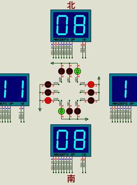 STM32F103C6的交通灯设计红绿灯设计keil5程序Proteus8.10仿真