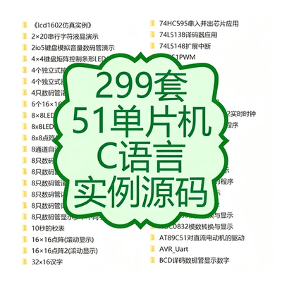 51单片机C语言实例源码源代码直流电机LED数码管程序PWM应用举例