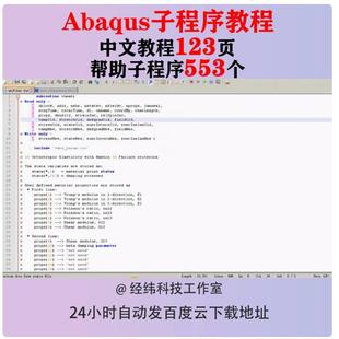 Abaqus子程序编程源码模型PPT源代码用户用法umat接口vumat弹性
