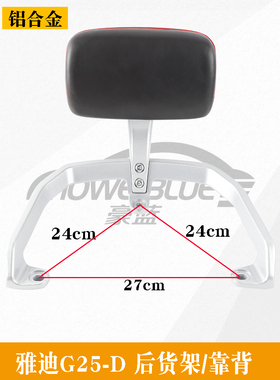 适用于雅迪电动车欧博二代G25-D/H后架靠背靠垫倚靠垫拉扶手尾翼