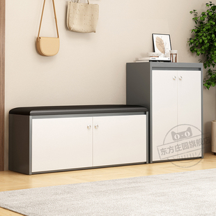 实木换鞋凳鞋柜家用门口可坐软包坐凳一体凳进门收纳免安装穿鞋凳