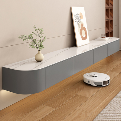 悬空电视柜现代简约实木2023新款壁挂式轻奢高级感悬浮岩板电视柜