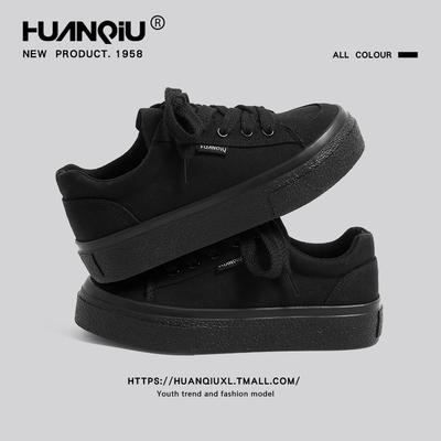 环球旗舰店黑色帆布鞋