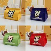 原田布艺纸巾盒卡通家居卫生纸盒创意收纳盒餐桌卧室办公桌面纸巾