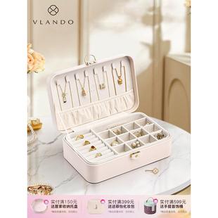 VLANDO唯兰朵2025年新款首饰盒高档精致黄金珠宝收纳盒带锁女礼物
