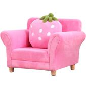 儿童沙发椅可爱卡通布艺草莓沙发女孩粉红公主宝宝沙发幼儿园组合