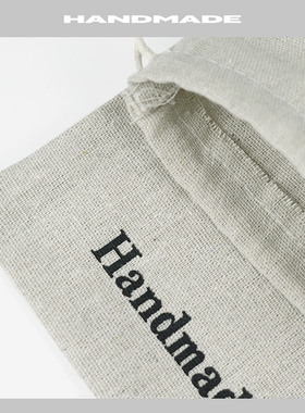 青闫Handmade防尘棉麻袋子束口收纳老式抽拉绳米色透气编织袋小号