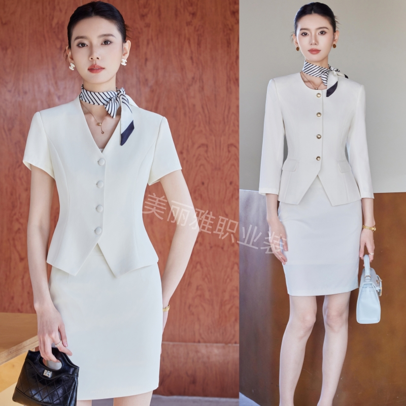 职业西装套装女夏珠宝店酒店前台接待工作制服医美会所美容院工装
