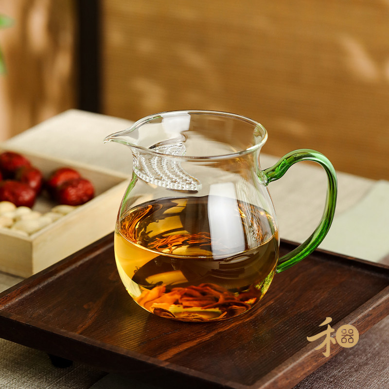 禾器观禄煮茶器高硼硅玻璃家用大容量带过滤公道杯分茶器耐热茶具