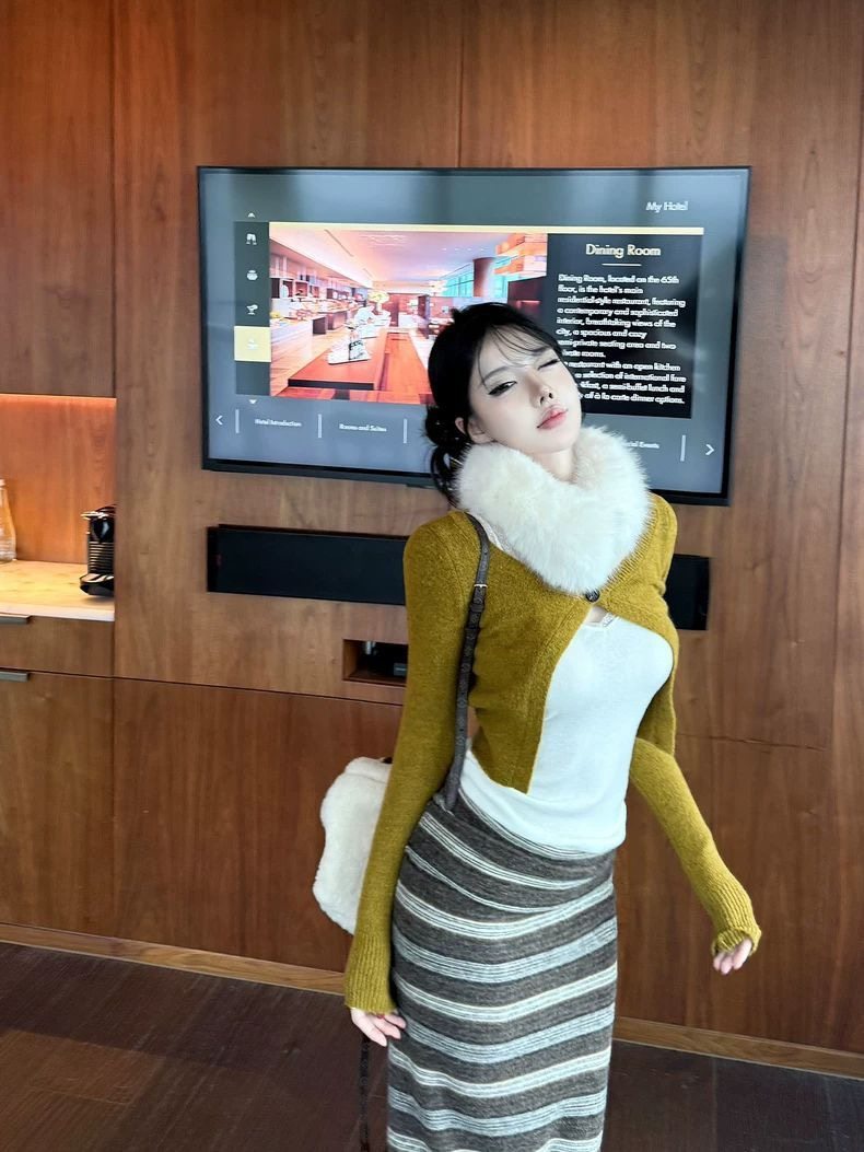 LaaReeToo   羊毛一粒扣针织开衫外套女秋冬复古修身长袖罩衫上衣,女装/女士精品,时尚套装,淘宝优惠券,粉丝福利购,淘宝优惠卷