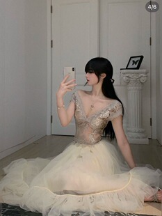 【旧梦芭蕾】重工层层网纱叠加蓬蓬裙蛋糕裙长款半身裙