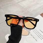 方框茶色墨镜女夏季 韩版 时尚 防晒凹造型眼镜男开车防紫外线太阳镜