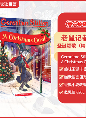 【超好看 超精美】学乐老鼠记者经典故事【圣诞颂歌】英文原版Geronimo the Classics A Christmas Carol全彩精装图画故事书