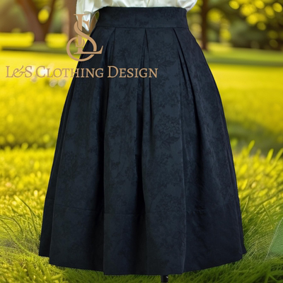 现货四季百搭经典小众设计高腰纯棉提花超质感赫本风显瘦半身伞裙