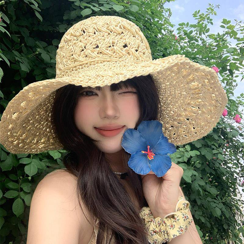 手工镂空编织草帽女夏季出游海边