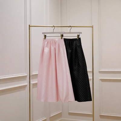 Her lip to 提花波点喇叭长裙 裙摆半身裙小众时尚百搭宽松休闲